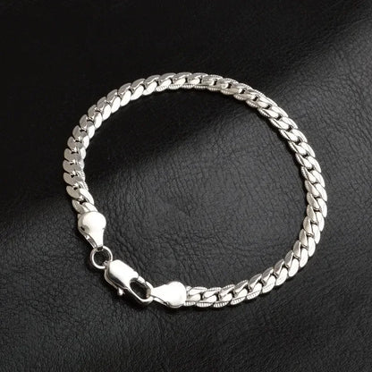 Sterling Flat Chain Bracelet